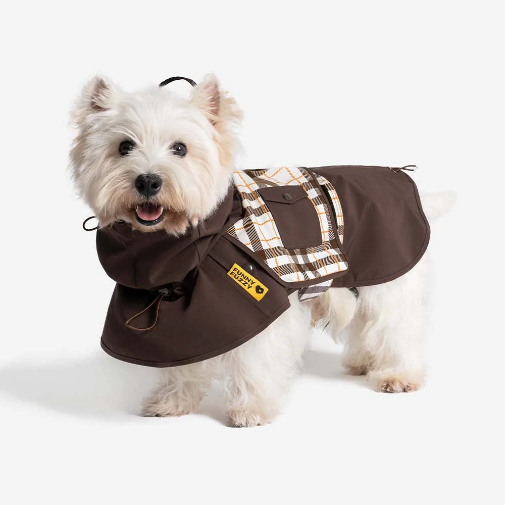 Waterproof Vintage Plaid Adjustable Dog Raincoat - All-Weather Protection - Image 26