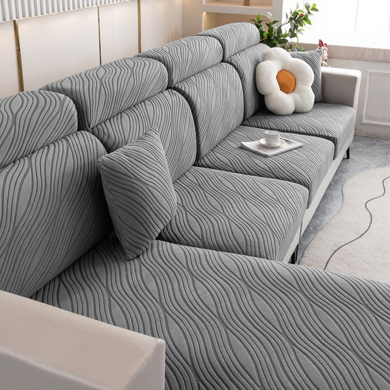Wave Jacquard Sofa Stretch Anti-Slip Full Wrap Magic Couch Cover - Image 10