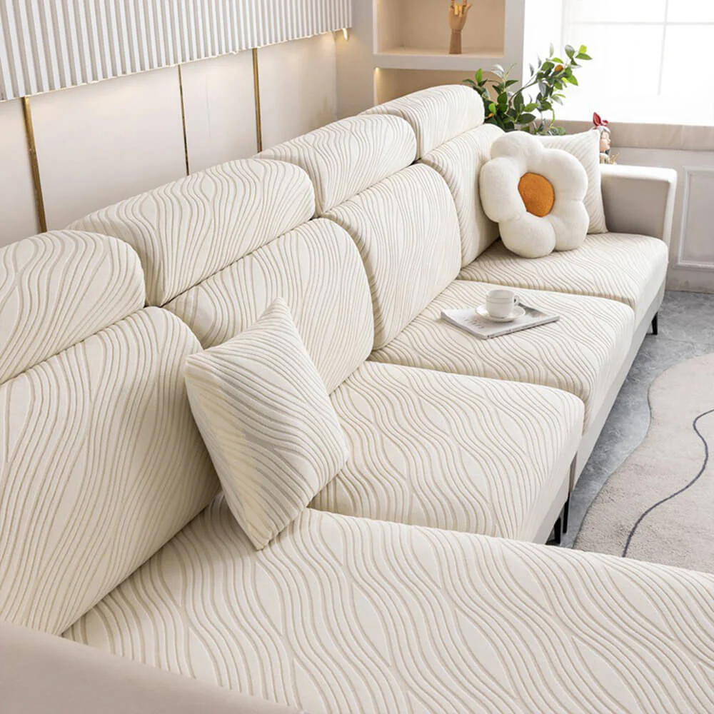 Wave Jacquard Sofa Stretch Anti-Slip Full Wrap Magic Couch Cover - Image 11