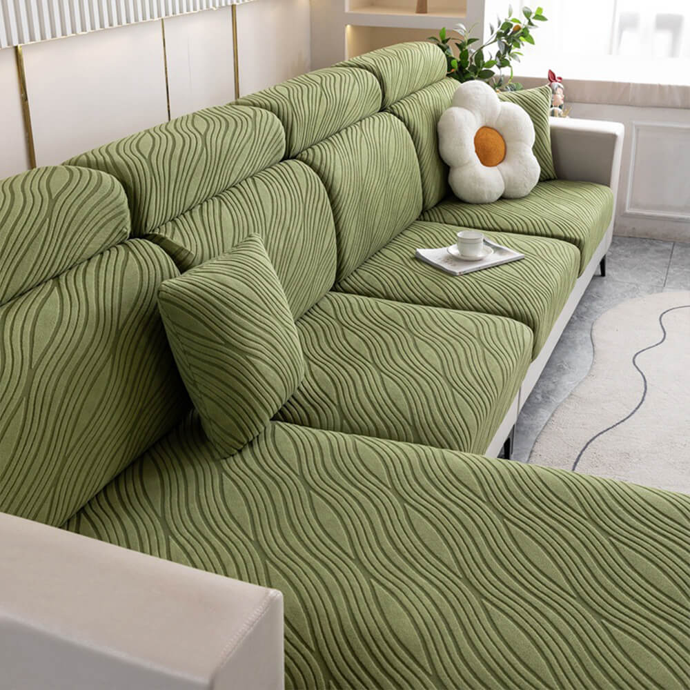 Wave Jacquard Sofa Stretch Anti-Slip Full Wrap Magic Couch Cover - Image 9
