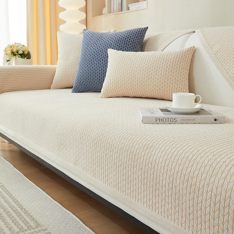 Wheat Ears Pattern Chenille Anti-Scratch Couch Cover - Image 3