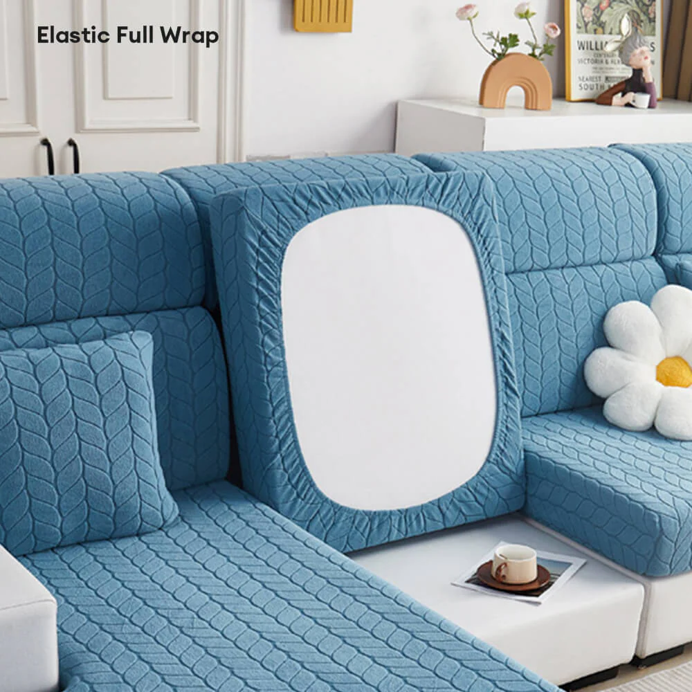 Wheat Leaf Texture All-Season Universal Elastic Full Protection Magic Couch Cover - Image 8