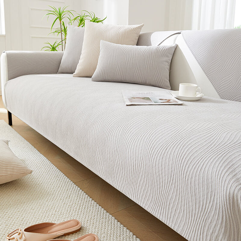 Wood Grain Texture Soft Chenille Anti-scratch Couch Cover - Image 9